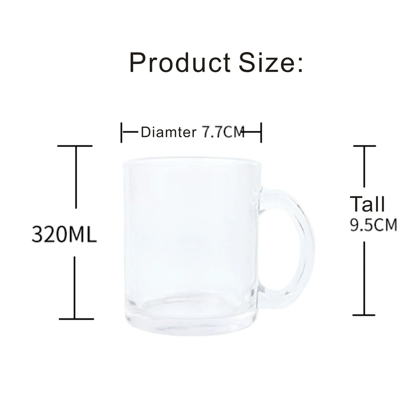 DIY Customized 320ML 11oz Glass Mug Personalized Mugs Coffee Milk Cup Creative Present Cute Gift Print Picture Photo LOGO Text