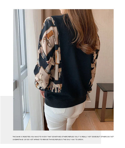 New Spring women Sweatshirts fashion patchwork Hoodies causal Sweatshirt Tops