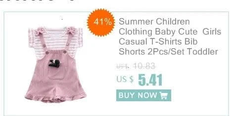 Summer Children Clothing Baby Cute  Girls Casual T-Shirts Bib Shorts 2Pcs/Set Toddler Cartoon Fashion Cotton Infant Clothes Suit