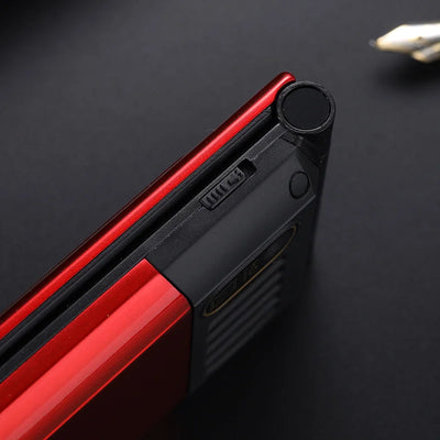 Slim Flip Mobile For Elderly Metal Body  Big Screen SOS Call Quick Dial Loud Sound Two Sim Magic Voice Torch Senior Mobile Phone