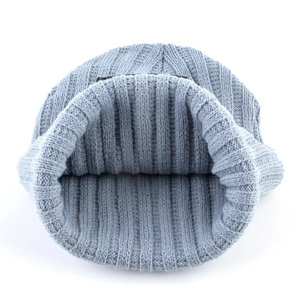 Women's Fashion Beanies Hat Solid Color Knitted Wool Skullies With Embroidery Patch Autumn Winter Men's Knit Gorras Bonnet