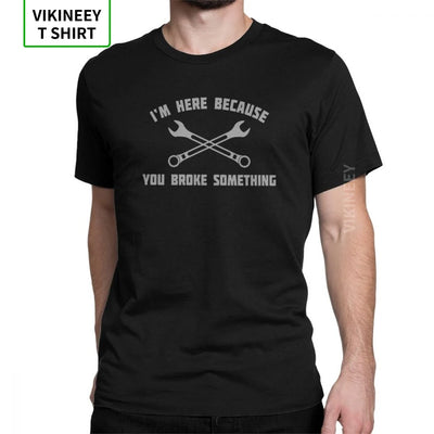 Men Mechanic T Shirts Car Fix Engineer 100% Cotton Clothing Novelty Short Sleeve Round Collar Tees Printed T-Shirt