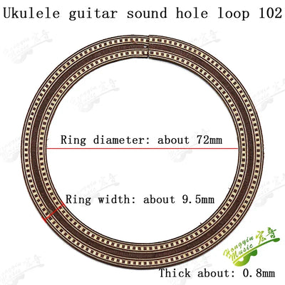 Ukulele Small Four-string Guitar Sound Hole Circle Rosewood Maple Abalone Color Shell Mosaic Caliber Pattern Ukulele Accessories