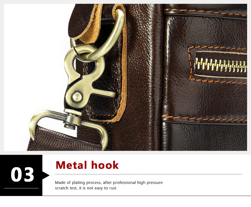 WESTAL Men's Briefcases Men's Bags Genuine Leather Lawyer/Office Bag Laptop Bag Men's Leather Briefcases Bag for Documents