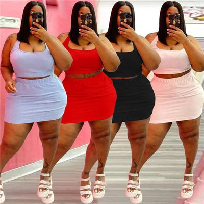 Summer Women Two Piece Outfits Wholesale Dress Plus Size