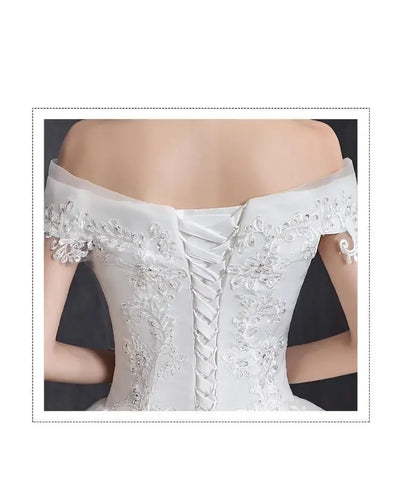 Shoulder Wedding Dress Light Appliques Pearls Lace Fashion Wholesale Cheap Simple Bride Dress Vestidos De Novia Customized