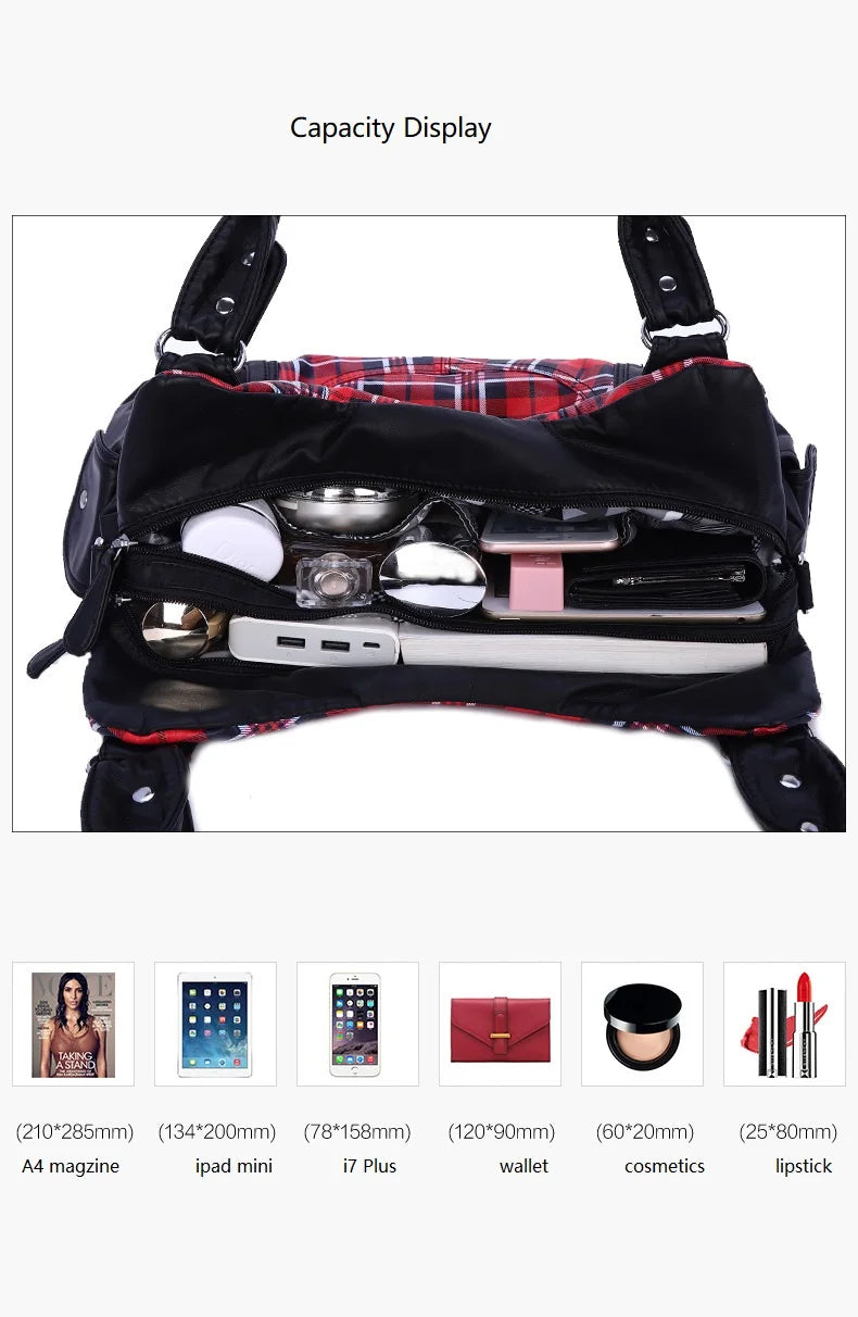 Fashion Women Hand Bag Designers Luxury Handbags Women Plaid Shoulder Bags Female Top-handle Bags Large Purse Hobos