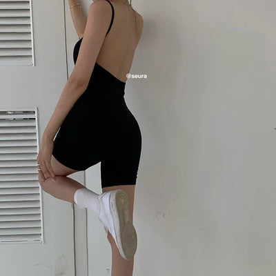 Jumpsuit women summer new style 2021 sexy tight-fitting hip shorts hot pants sleeveless black one-piece Body for women body sexy