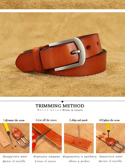 High Quality Fashion Retro Women Female Belt Genuine Leather Belts For Women Jeans