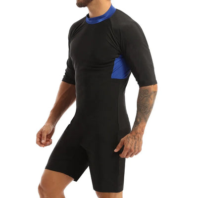 Swimwear Mens Leotard Swimsuit Shorty Wetsuit Diving Swimming Snorkeling Surfing Scuba Swim Bodysuit Jumpsuit Warm Swimwear