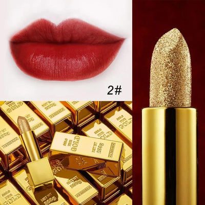 Gold Velvet Matte Moisturizing Waterproof Lipstick Makeup/cosmetics Pigment Nude Rouge
