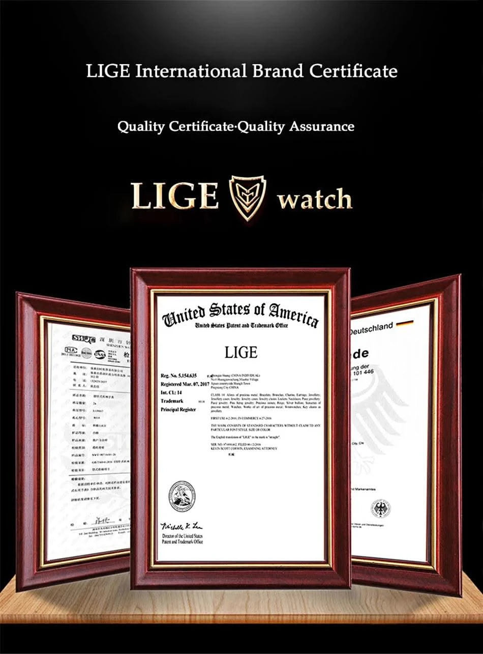 LIGE GPS Sport Track Recording Men Steel Band Smart Watch Body Temperature Activity Sport Fitness SmartWatches  Men Waterproof
