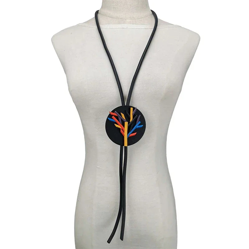 UKEBAY New Pendant Necklace Women Handmade Jewelry Rubber Necklaces Long Clothes Chain Statement Accessories Luxury Necklaces