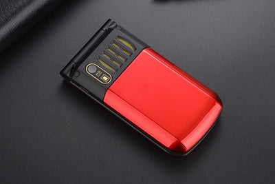Slim Flip Mobile For Elderly Metal Body  Big Screen SOS Call Quick Dial Loud Sound Two Sim Magic Voice Torch Senior Mobile Phone