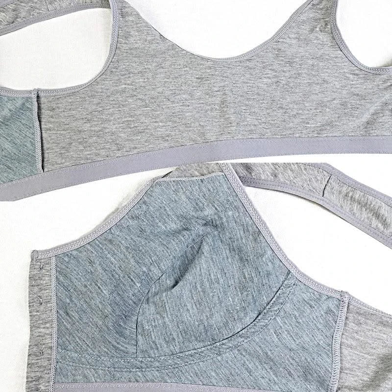 Front Closure Cotton Bras Women Removable Padded Bra Soft Camisole Middle Age Women Everyday Underwear Big Bust 50/115 B C Cup