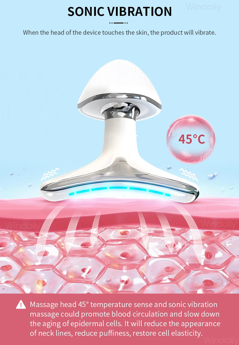 New 3 Colors Neck Face Beauty Device Facial Lifting Machine Skin Tighten Reduce Double Chin Anti Wrinkle Remove Lifting Massager