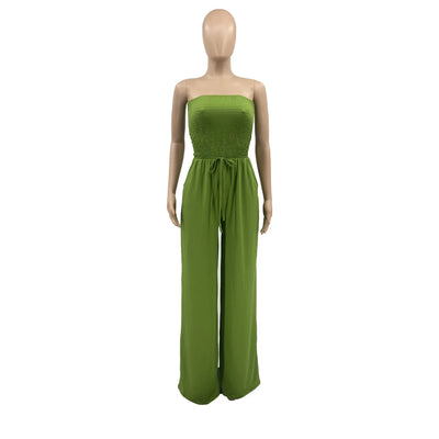 Summer Sexy Tube Top Wide-leg Jumpsuit Women Fashion Casual Loose Jumpsuit Women