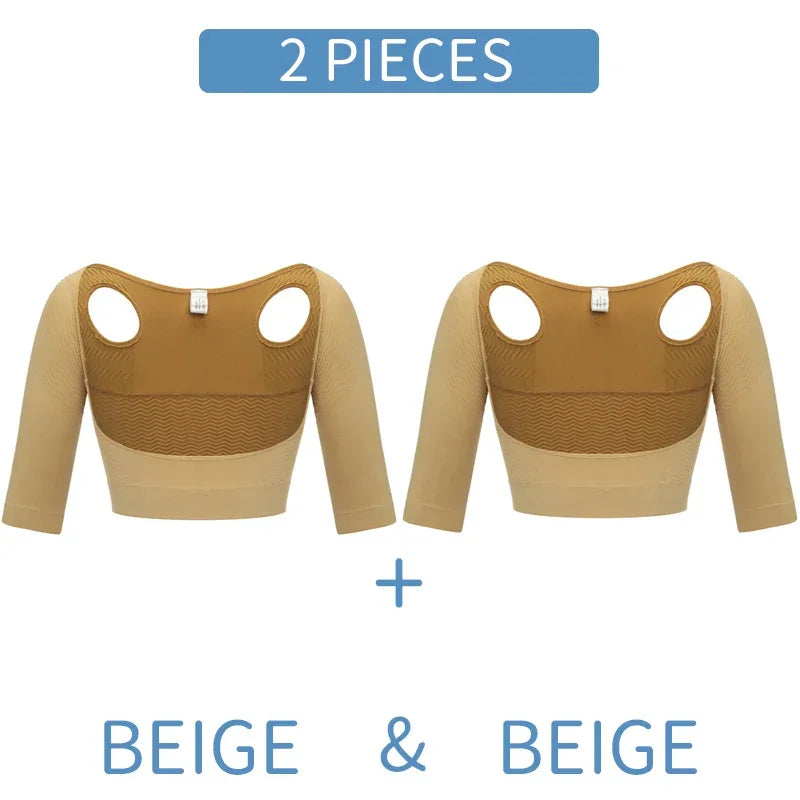 Upper Arm Shaper Women Shoulder Slimmer Compression Shapewear Sleeves Body Shaper Humpback Posture Corrector Back Support Tops