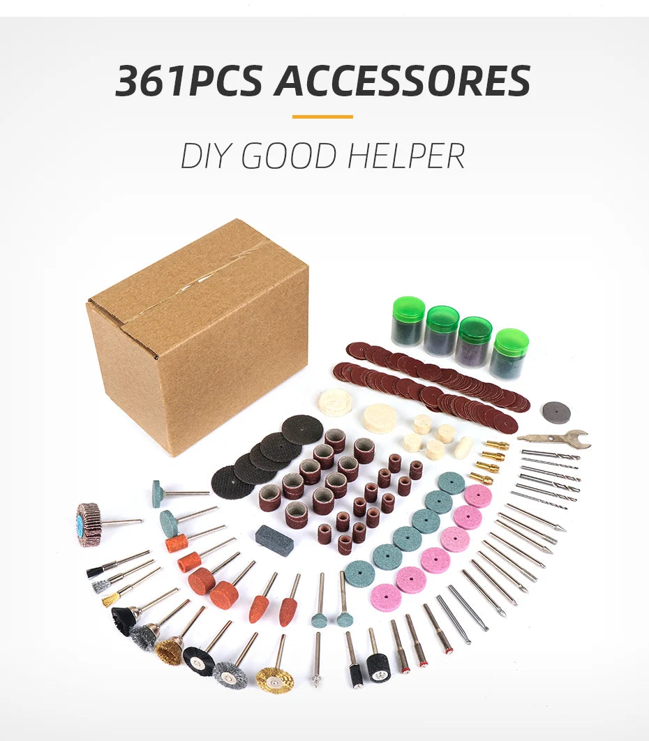361PCS/lot Power Tools Dremel Rotary Tool Accessory Set Fits for Dremel Drill Grinding Polishing Dremel Accessories