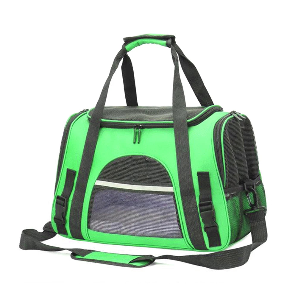Soft Pet Carriers Portable Breathable Foldable Bag Cat Dog Carrier Bags Outgoing Travel Pets Handbag with Locking Safety Zippers