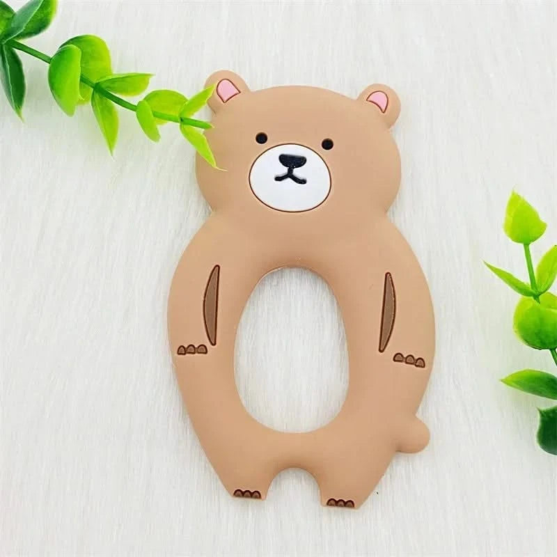 1PCS BPA Free Silicone Teethers Cartoon Animal DIY Pacifier  Baby Toys  Sensory Nursing Gift