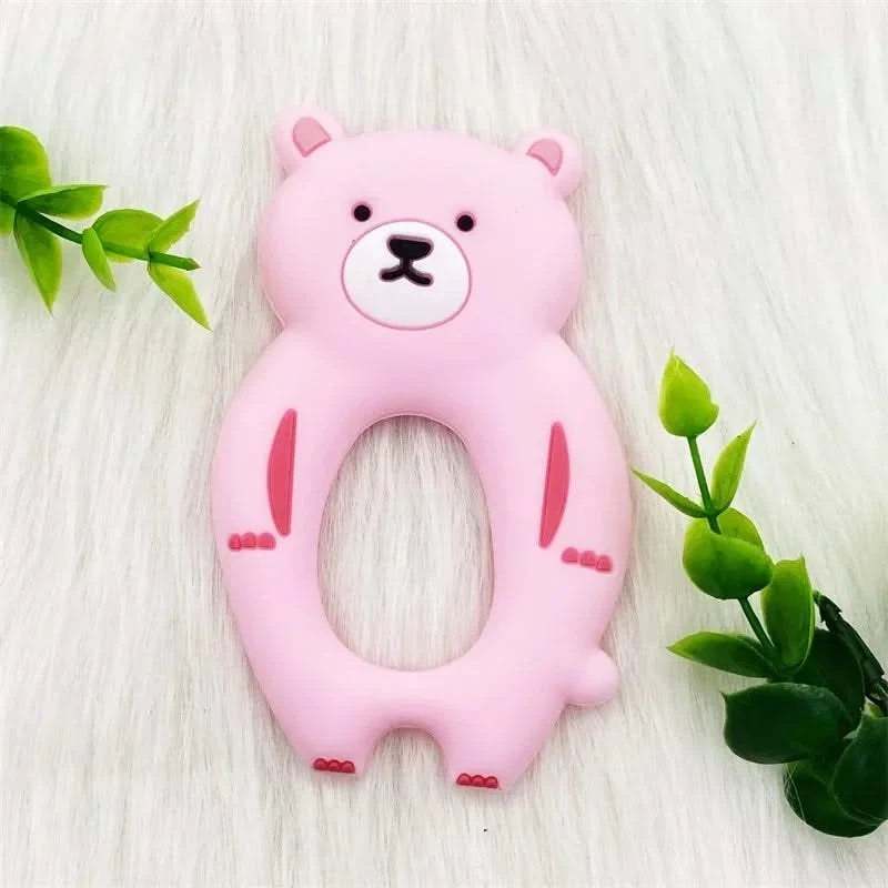 1PCS BPA Free Silicone Teethers Cartoon Animal DIY Pacifier  Baby Toys  Sensory Nursing Gift