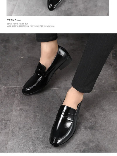 Handmade Leather Men Dress Shoes Fashion Party And Wedding Men'S Loafers Casual Shoes Men Driving Shoes