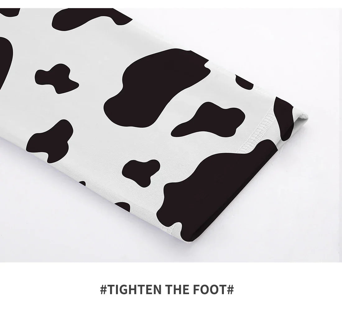 Yoga Pants Women Cow Black Leggings For Fitness High Waist Gym Legging Push Up Workout Fitness Women Printed Leggings