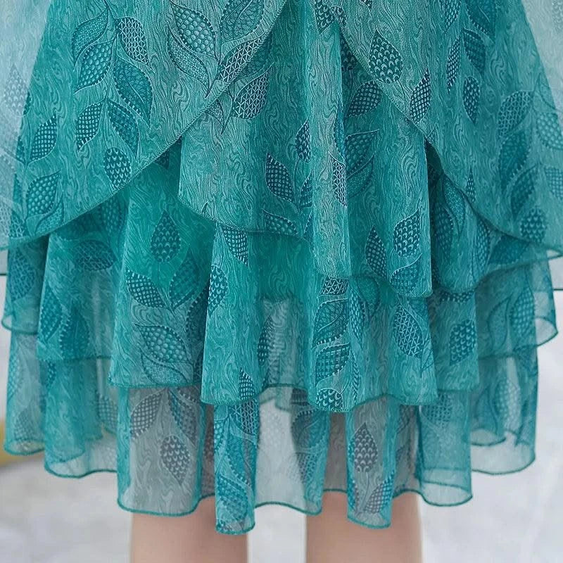 Summer  Dress NEW Casual Short Sleeve O-Neck Floral Print