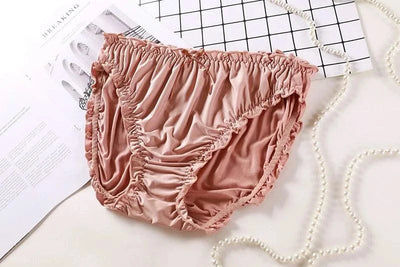 Large Size Mid Waist Panties For Women Ladies Breathable Underwear Briefs Elastic Comfortable Sexy Ruffles Underwear Lingerie