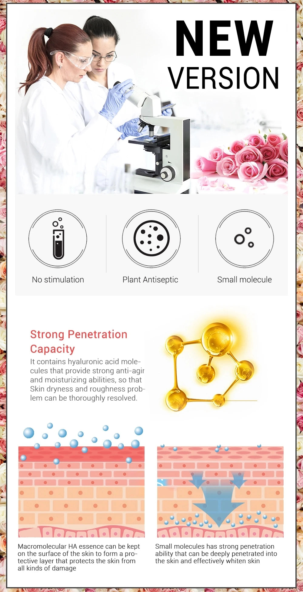BREYLEE Rose Deep Moisturizing Facial Serum Oil Control Essence
