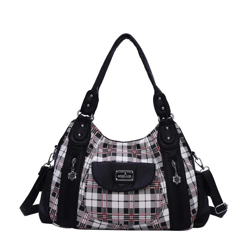 Fashion Women Hand Bag Designers Luxury Handbags Women Plaid Shoulder Bags Female Top-handle Bags Large Purse Hobos