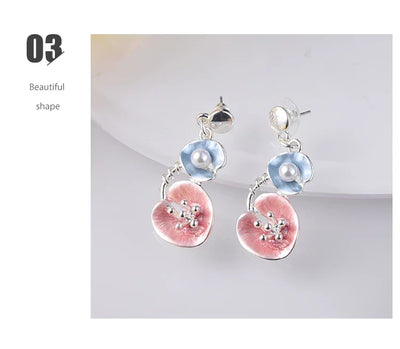 MeiceM Women Silver Plated Pendant Original Design Chain Leaf Necklace Drop Female Luxury Necklaces Set for Wedding Women's Mom