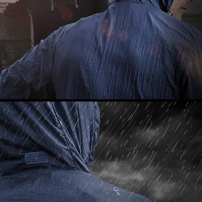 Summer Lightweight Tactical Jacket Men's Windbreaker Thin Skin Hooded Raincoat Quick Dry Breathable Waterproof Jacket