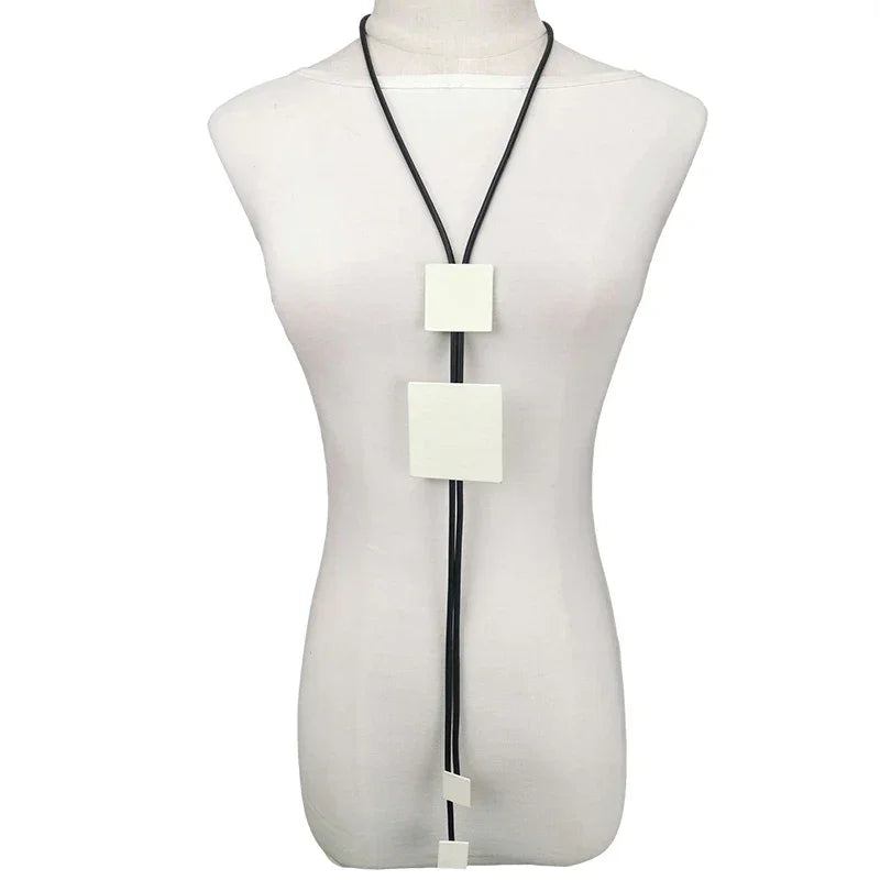 UKEBAY New Pendant Necklace Women Handmade Jewelry Rubber Necklaces Long Clothes Chain Statement Accessories Luxury Necklaces