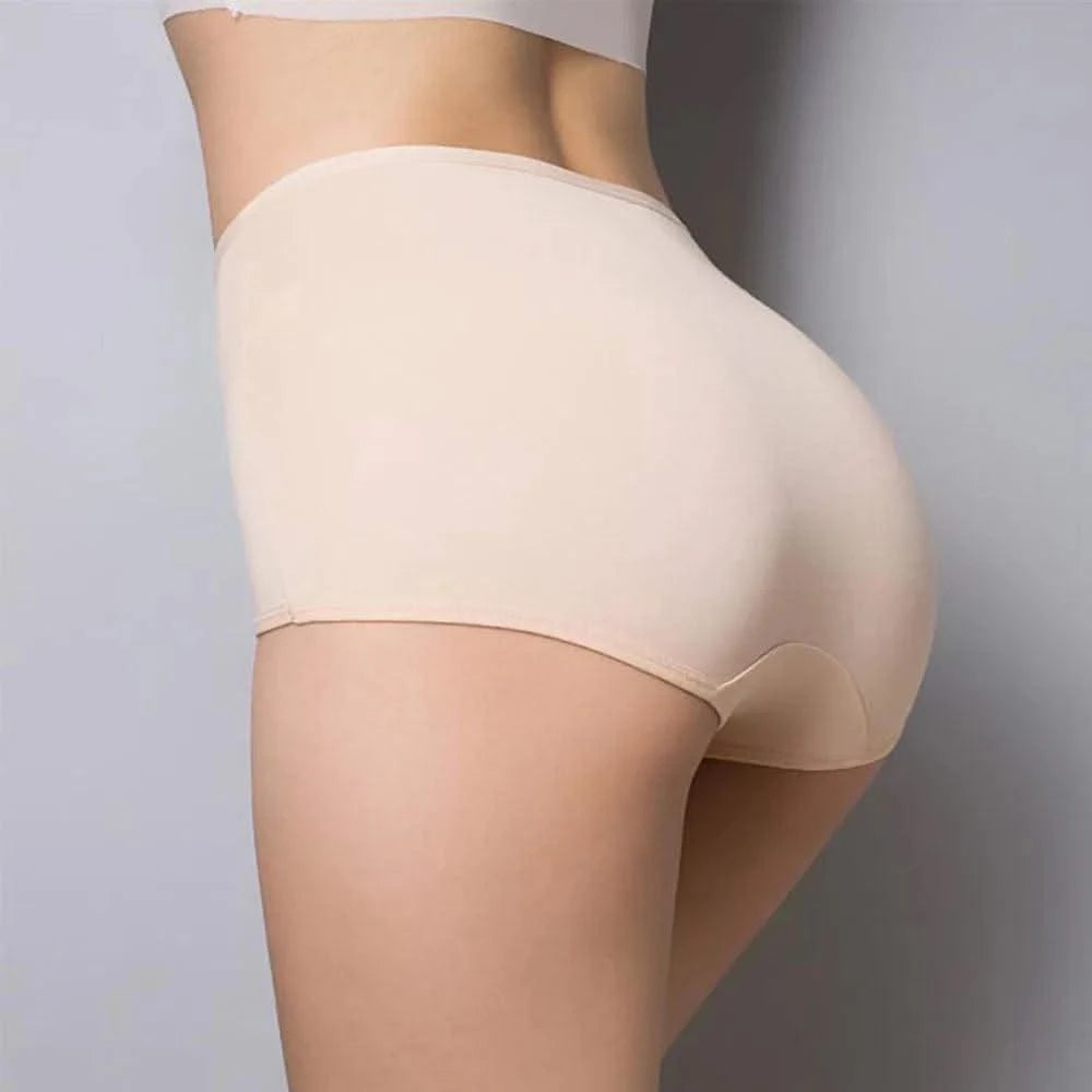 New Soft Women's Bamboo Fiber Panties Sexy Underwear High-Rise Briefs Solid Color Everyday Underpants Ladies Big Size Lingerie
