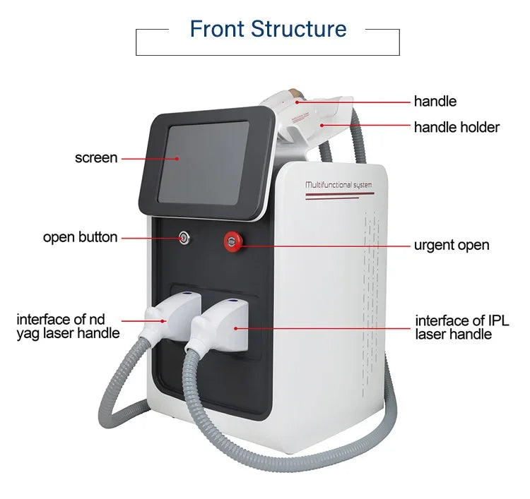 IPL OPT Laser Hair Removel Machine for Women 3 IN 1 ND YAG Q Switch Tattoo Removal Professional RF Face Lift Skin Tight Device