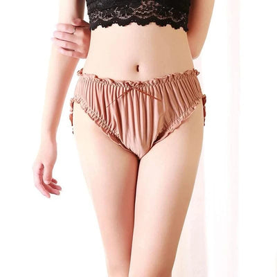 Large Size Mid Waist Panties For Women Ladies Breathable Underwear Briefs Elastic Comfortable Sexy Ruffles Underwear Lingerie