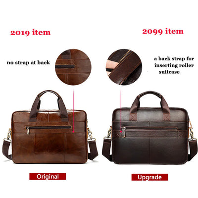 WESTAL Men's Briefcases Men's Bags Genuine Leather Lawyer/Office Bag Laptop Bag Men's Leather Briefcases Bag for Documents