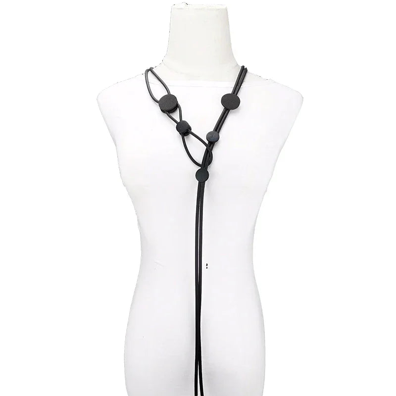 UKEBAY New Pendant Necklace Women Handmade Jewelry Rubber Necklaces Long Clothes Chain Statement Accessories Luxury Necklaces