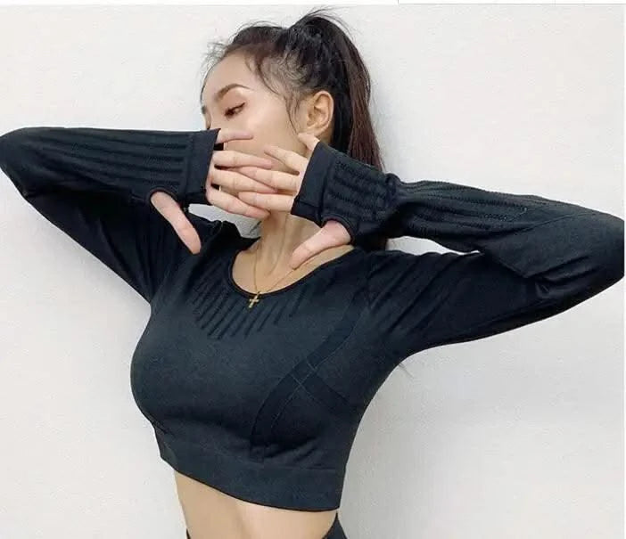2020 New Active Wear Sets Women Workout Clothes Gym Wear Tracksuits Yoga Jogging Track Outfit Legging Long Sleeves Shirts Suits