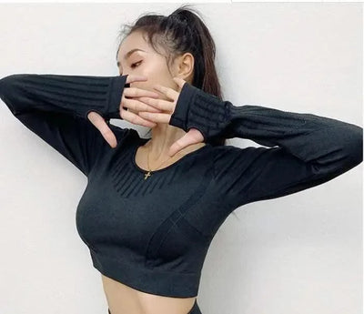2020 New Active Wear Sets Women Workout Clothes Gym Wear Tracksuits Yoga Jogging Track Outfit Legging Long Sleeves Shirts Suits
