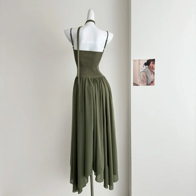 Summer Roman Tunic Casual Midi Dress For Women Empire Patchwork Lace Dress
