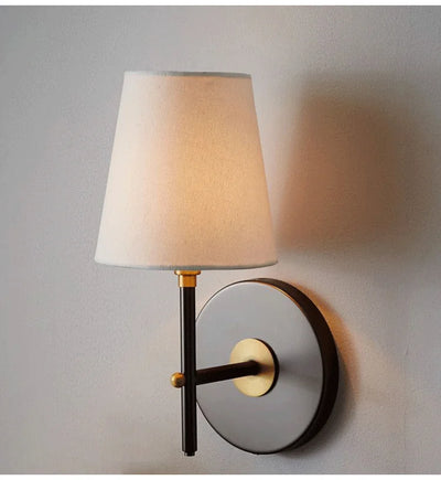Indoor Lighting Mid-Century Sconce Interior Fixture Fabric Lampshape For Bedroom Living Room Bedside Table Home Decor Wall Lamp