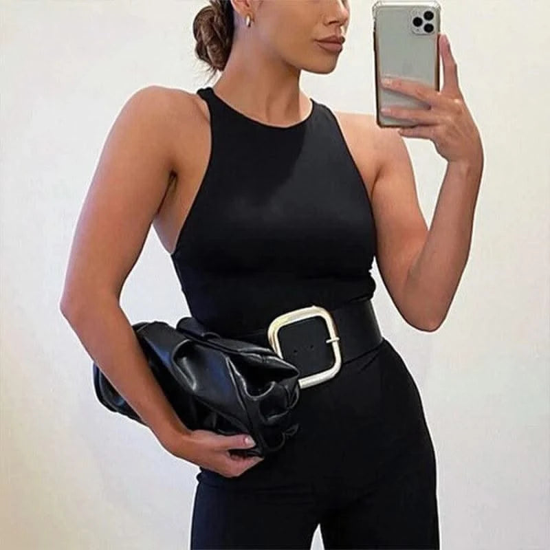 Sexy Tank Tops For Women White O Neck Sleeveless Corset
