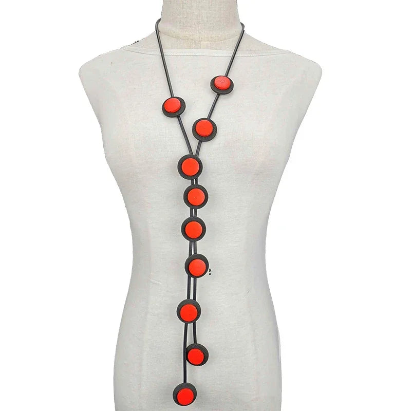 UKEBAY New Pendant Necklace Women Handmade Jewelry Rubber Necklaces Long Clothes Chain Statement Accessories Luxury Necklaces