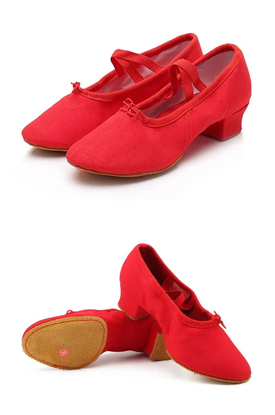 Women Dance Shoes Girls Ballet Jazz Salsa Shoes Soft Sole Low Heels Kids Dancing Slippers Pink Black Red Children Latin Sneakers