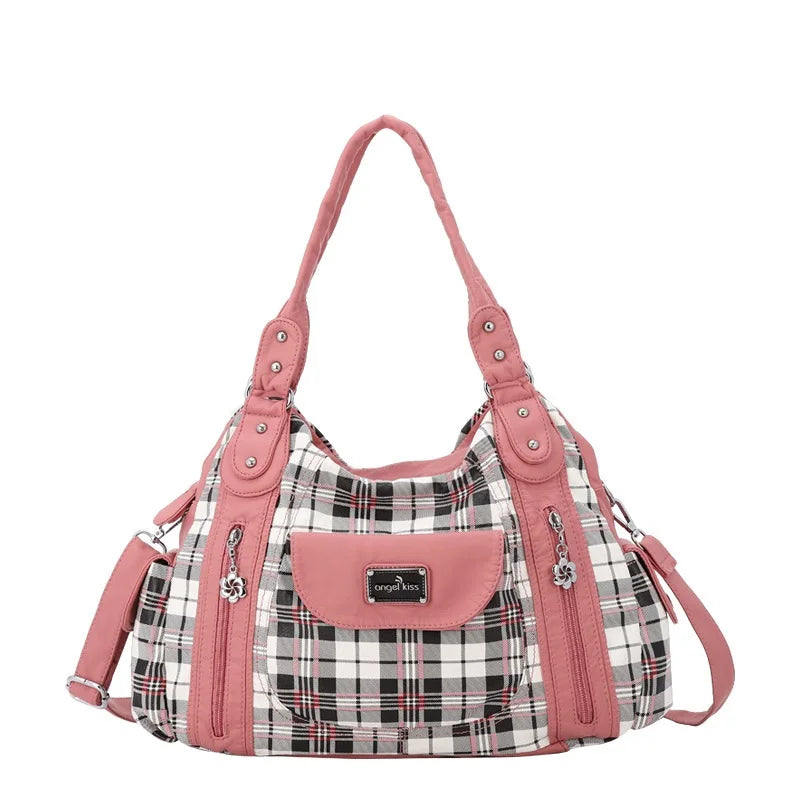 Fashion Women Hand Bag Designers Luxury Handbags Women Plaid Shoulder Bags Female Top-handle Bags Large Purse Hobos