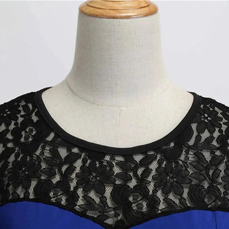 Elegant Party Dress Women Summer Lace Vintage Vestidos 50s 60s Rockabilly Swing Dress Casual  Midi Dresses