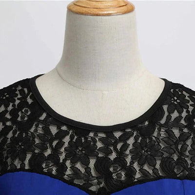 Elegant Party Dress Women Summer Lace Vintage Vestidos 50s 60s Rockabilly Swing Dress Casual  Midi Dresses